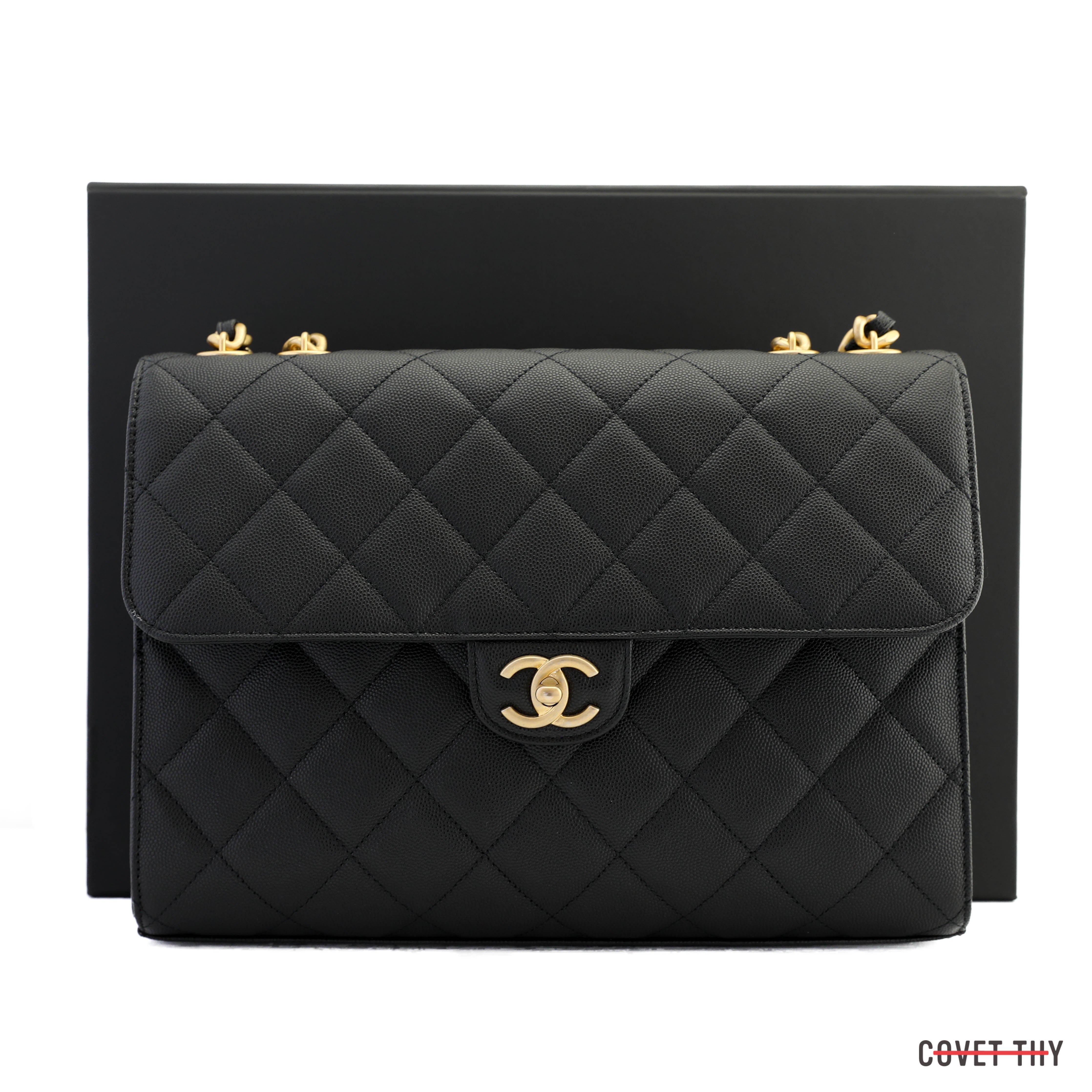 Chanel caviar single online flap bag