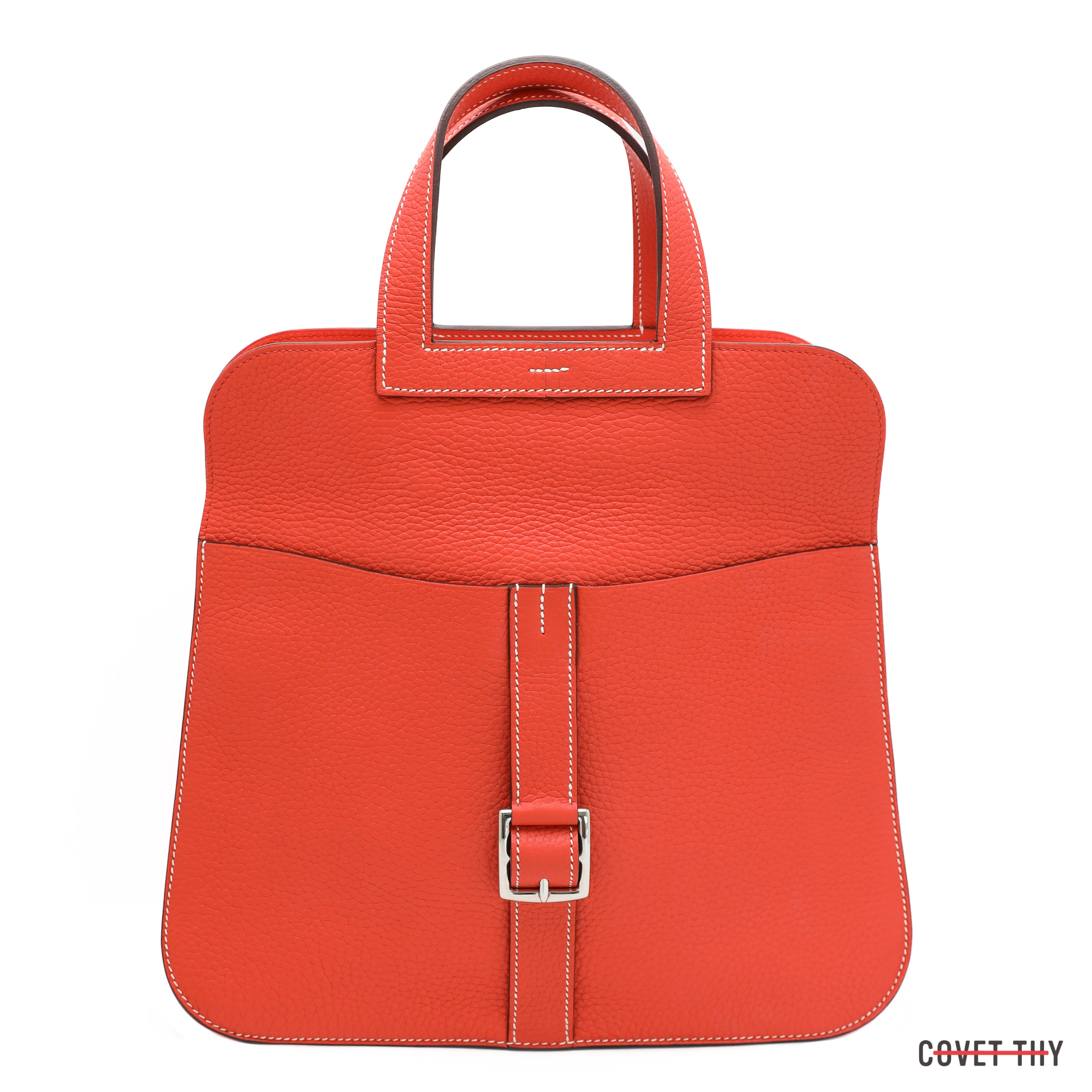 Hermes Poppy Halzan 31cm in Clemence, Palladium Hardware – CovetThy