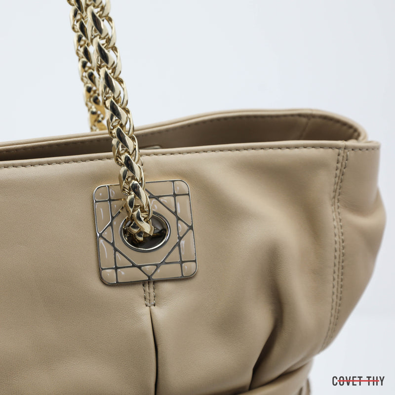 Dior Cannage Large Leather Chain Tote Bag
