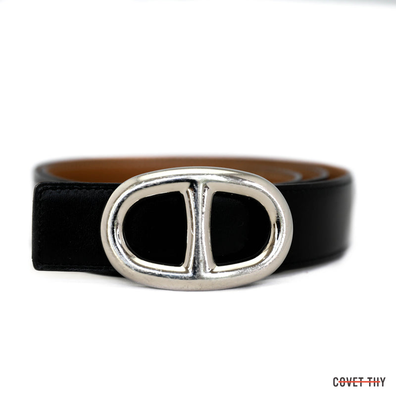 Chaine d'ancre leather belt Hermès Black size 90 cm in Leather - 10625203