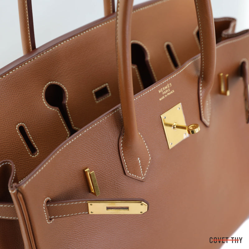 Hermes Birkin 35 handbag in Gold Epsom Leather with Gold Hardware