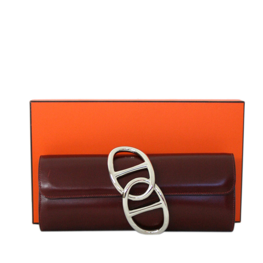 Hermès Rouge Tomate Evercolor Egee Clutch 25 Gold Hardware, 2015